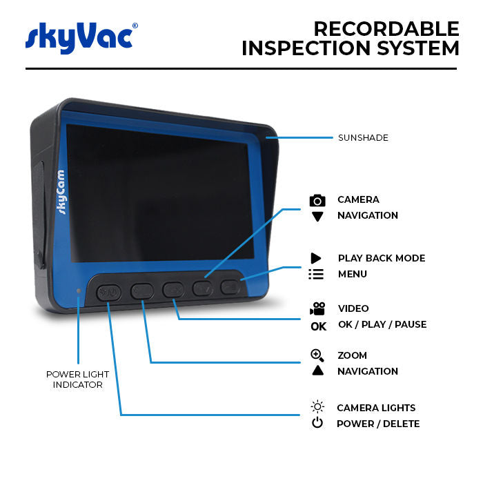SkyVac Recordable Inspection System Gutter Inspection Camera