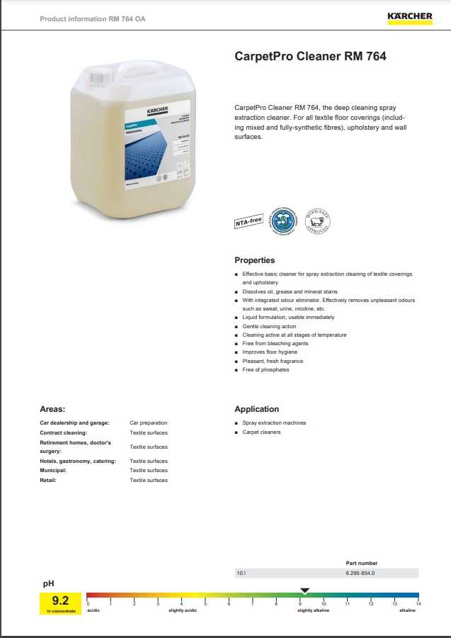 CARPETPRO CLEANER RM 764