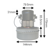 VAC MOTOR, 2 STAGE, 1100W, 230V, 50HZ, BYPASS